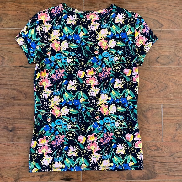 NWT Truth by Republic Colorful Floral Short Sleeve Tee Shirt  Top Blouse - Picture 7 of 8